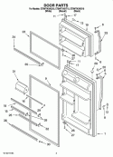 DOOR PARTS Diagram and Parts List for ET8WTKXKT10  Whirlpool Refrigerator
