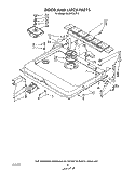 DOOR AND LATCH Diagram and Parts List for 4KUDP220T3  KitchenAid Dishwasher