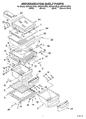 REFRIGERATOR SHELF PARTS Diagram and Parts List for KSRA25ILWH00  KitchenAid Refrigerator