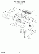 AIR FLOW PARTS Diagram and Parts List for MH1160XSB6  Whirlpool Microwave