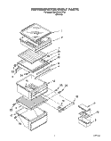 REFRIGERATOR SHELF Diagram and Parts List for 3XARG486WP02  Whirlpool Refrigerator