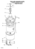 TUB AND BASKET PARTS Diagram and Parts List for LTE5243DQ5  Whirlpool Washer Dryer Combo