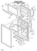 DOOR PARTS Diagram and Parts List for RT21LMXKQ10  Roper Refrigerator