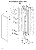 REFRIGERATOR DOOR Diagram and Parts List for 3XEC5THGKB00  Whirlpool Refrigerator