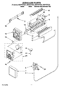 ICEMAKER PARTS Diagram and Parts List for GR9FHTXTL00  Whirlpool Refrigerator