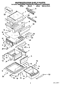 REFRIGERATOR SHELF PARTS Diagram and Parts List for KSBS25INBL02  KitchenAid Refrigerator
