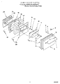 OVEN DOOR Diagram and Parts List for SS385PEBQ1  Whirlpool Range
