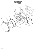 DOOR PARTS, OPTIONAL PARTS (NOT INCLUDED) Diagram and Parts List for WED8410SW0  Whirlpool Dryer