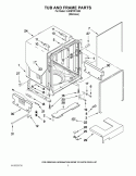 TUB AND FRAME PARTS Diagram and Parts List for KUDE70FXSS1  KitchenAid Dishwasher