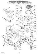 CABINET AND STIRRER Diagram and Parts List for KEMC377KBS0  KitchenAid Microwave Oven Combo