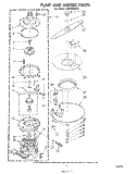 PUMP AND MOTOR Diagram and Parts List for SHF5884P2  Whirlpool Dishwasher