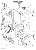 CABINET PARTS Diagram and Parts List for 1CWGD5300SQ0  Whirlpool Dryer
