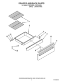 DRAWER AND RACK PARTS Diagram and Parts List for GY397LXUB03  Whirlpool Range