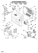 OVEN INTERIOR PARTS Diagram and Parts List for GM8155XJB1  Whirlpool Microwave