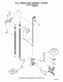FILL, DRAIN AND OVERFILL PARTS Diagram and Parts List for KUDE50CXSS4  KitchenAid Dishwasher