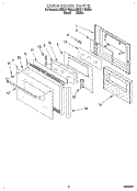 OVEN DOOR Diagram and Parts List for KEBI171BWH2  KitchenAid Wall Oven