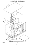 CABINET AND HINGE Diagram and Parts List for MW8500XP0  Whirlpool Microwave