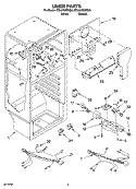 LINER PARTS Diagram and Parts List for ET8AHMXRQ00  Whirlpool Refrigerator
