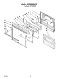 OVEN DOOR Diagram and Parts List for RM778PXXB0  Whirlpool Microwave Oven Combo