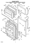 DOOR PARTS Diagram and Parts List for ET4WPKYKT03  Whirlpool Refrigerator