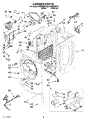 CABINET PARTS Diagram and Parts List for WGD9500TC0  Whirlpool Dryer