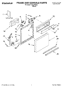 FRAME AND CONSOLE PARTS Diagram and Parts List for TUD4700MU0  Estate Dishwasher