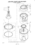 AGITATOR, BASKET AND TUB Diagram and Parts List for LA5430XMW0  Whirlpool Washer
