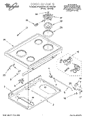 COOKTOP Diagram and Parts List for RF4700XBN3  Whirlpool Range