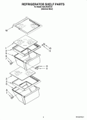 REFRIGERATOR SHELF PARTS Diagram and Parts List for ED2LHEXTD10  Whirlpool Refrigerator
