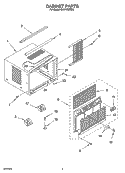CABINET PARTS Diagram and Parts List for CAH12WRR0  Crosley Air Conditioner