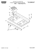 COOKTOP Diagram and Parts List for FGS337GW0  Roper Range