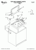 TOP AND CABINET PARTS Diagram and Parts List for 7MWT98840WW0  Whirlpool Washer