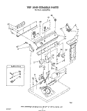 TOP AND CONSOLE , LITERATURE AND OPTIONAL Diagram and Parts List for LG6606XPW0  Whirlpool Dryer
