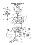 PUMP AND MOTOR Diagram and Parts List for KUDA220TWH1  KitchenAid Dishwasher