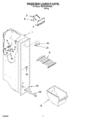 FREEZER LINER PARTS Diagram and Parts List for 7ED0GTQXKQ02  Whirlpool Refrigerator
