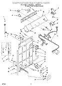 CONTROLS AND REAR PANEL Diagram and Parts List for LLR8233EZ0  Whirlpool Washer