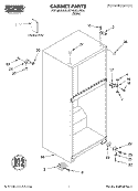 CABINET, LITERATURE Diagram and Parts List for RT14BKXJW00  Roper Refrigerator