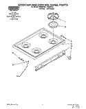 COOKTOP AND CONTROL PANEL Diagram and Parts List for FGS395YW1  Roper Range