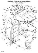 CONTROLS AND REAR PANEL PARTS Diagram and Parts List for LSQ9564MQ0  Whirlpool Washer