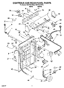 CONTROLS AND REAR PANEL PARTS Diagram and Parts List for 7MWT96540ST0  Whirlpool Washer