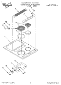 COOKTOP Diagram and Parts List for RC8720EDB0  Whirlpool Cooktop