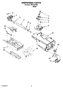 DISPENSER PARTS Diagram and Parts List for WFW8400TB01  Whirlpool Washer