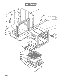 OVEN Diagram and Parts List for RB1005XYW0  Whirlpool Wall Oven