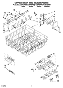 UPPER RACK AND TRACK PARTS Diagram and Parts List for KUDP02IRWH3  KitchenAid Dishwasher