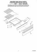 DRAWER AND RACK PARTS Diagram and Parts List for GW397LXUB05  Whirlpool Range