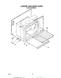 CABINET AND HINGE Diagram and Parts List for RM288PXS9  Whirlpool Microwave Oven Combo