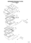 REFRIGERATOR SHELF PARTS Diagram and Parts List for SS25AFXMQ00  Whirlpool Refrigerator