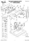 TOP AND CONSOLE, LITERATURE Diagram and Parts List for LGN2000LG0  Whirlpool Dryer