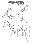 DISPENSER FRONT PARTS Diagram and Parts List for GD5RHAXRB00  Whirlpool Refrigerator