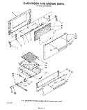 OVEN DOOR AND BROILER Diagram and Parts List for SF0100ERW0  Whirlpool Range